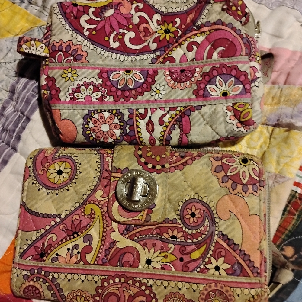 Vera Bradley wallet with makeup bag